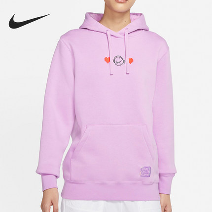 Nike/耐克官方正品新款女士运动休闲加绒宽松连帽卫衣DC3940-616