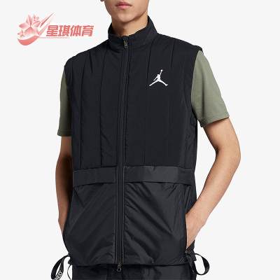 Nike/耐克正品JORDAN新款男黑色训练保暖经典宽松马甲AJ1057-010