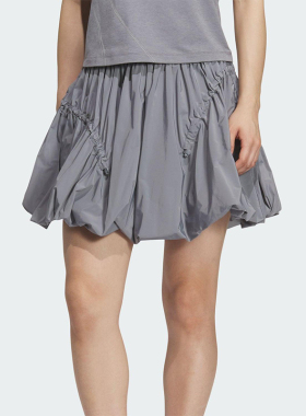 Adidas/阿迪达斯正品2025夏季款女士时尚休闲飘逸花苞裙KC5795