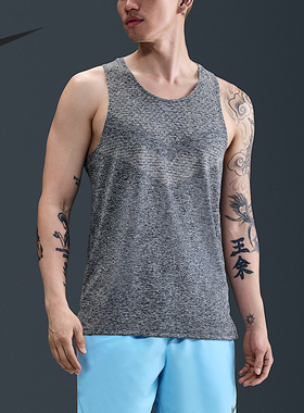Nike/耐克官方正品2025男士圆领套头透气跑步背心T恤HV5211-437