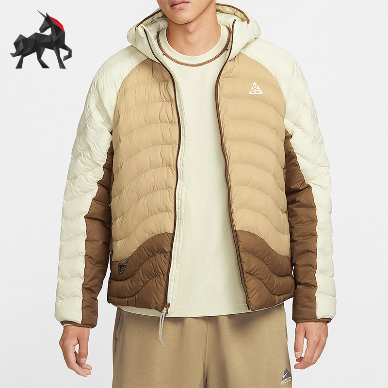 Nike/耐克正品Therma-FIT男士运动拼接保暖连帽棉服HJ3736-229