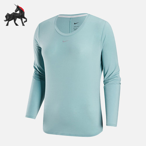 Nike/耐克正品圆领长袖T恤新款女蓝色运动长袖T恤DD0621-309