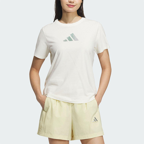 Adidas/阿迪达斯2025夏款女透气户外健身经典运动短袖T恤JM8803