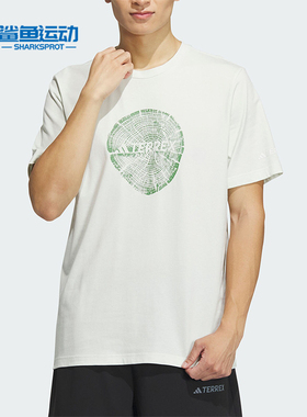 Adidas/阿迪达斯BIG LOGO PLGN T男士户外印花短袖圆领T恤IS0295