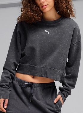 Puma/彪马官方正品当季女士复古做旧短款运动卫衣629053-69