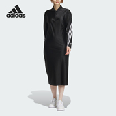 阿迪达斯官方正品 SGY DRESS女士侧开叉长袖 连衣裙JF6666 Adidas