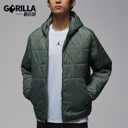 Nike/耐克正品JORDAN男士休闲运动连帽保暖梭织棉服FZ3163-351