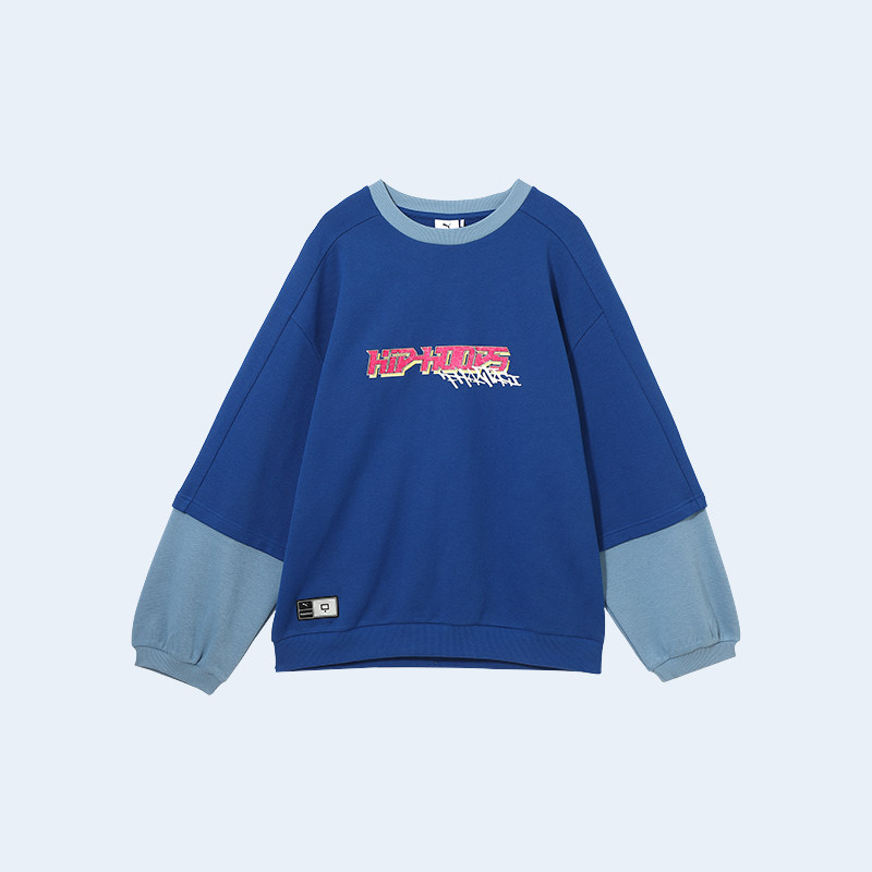 Puma/彪马官方正品PHANTACI男女拼接圆领休闲宽松卫衣631405-46图片