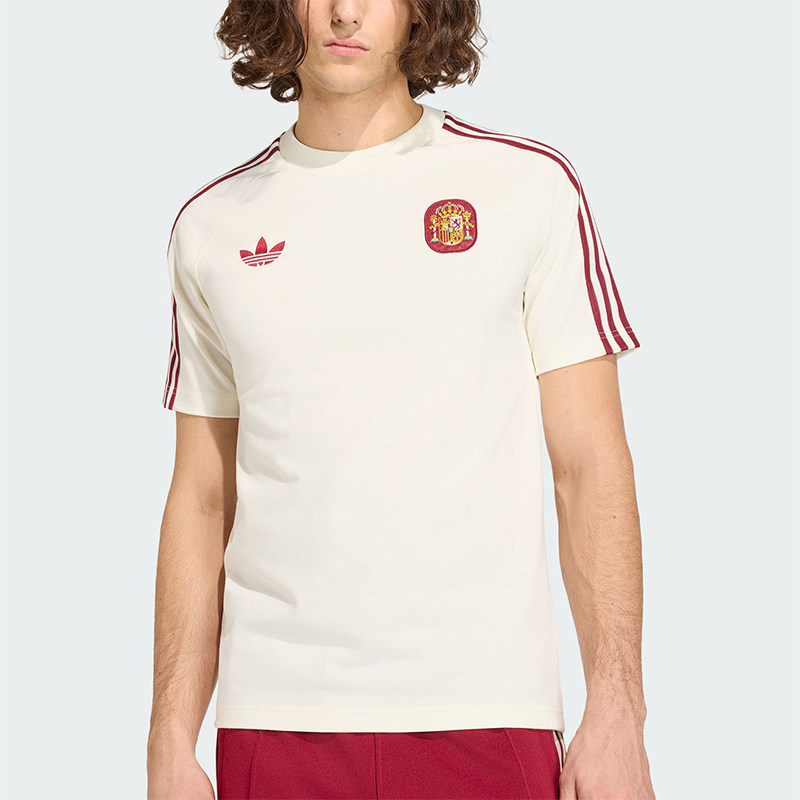 Adidas/阿迪达斯正品三叶草男条纹修身针织圆领运动短袖T恤JZ2256图片