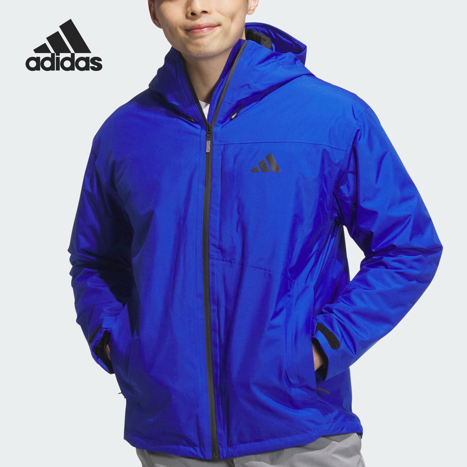 Adidas/阿迪达斯官方正品冬季保暖三合一男女连帽冲锋衣JM9137