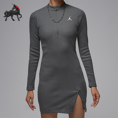 Nike/耐克正品JORDAN女士休闲运动针织刺绣透气连衣裙HF9478-068