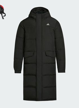 Adidas/阿迪达斯正品冬季男女连帽保暖长款运动休闲羽绒服KF6748
