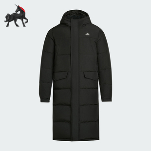 Adidas/阿迪达斯正品冬季男女连帽保暖长款运动休闲羽绒服KF6748