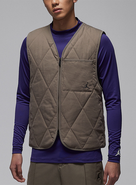 Nike/耐克正品JORDAN男士休闲V领保暖刺绣运动棉马甲HQ8680-040