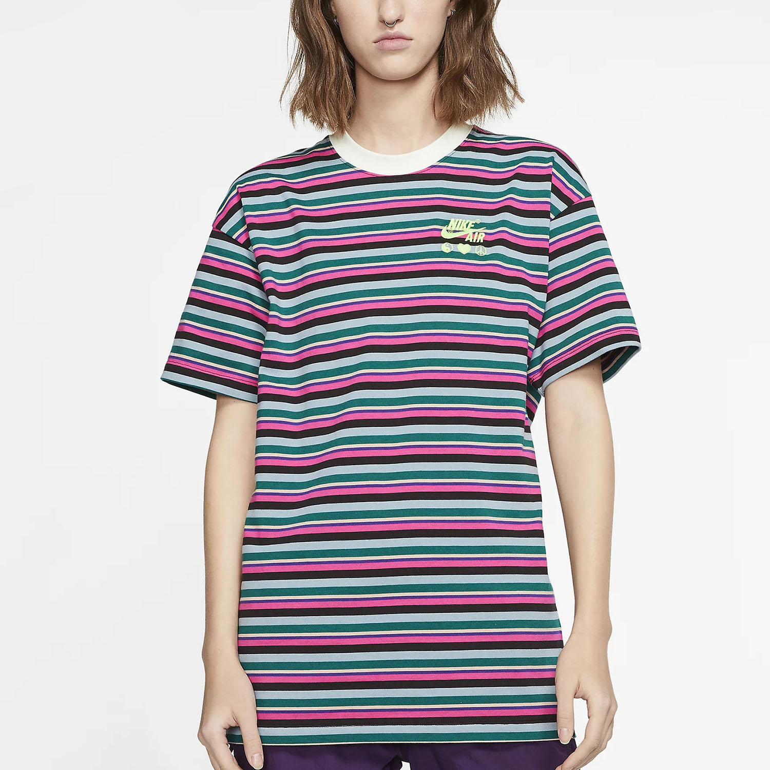 Nike/耐克正品当季新款x Olivia Kim 女子运动条纹T恤 CT2018