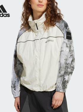 Adidas/阿迪达斯正品NG W.R AOP JK女士宽松户外外套JD5836