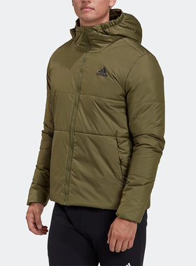 Adidas/阿迪达斯正品冬季男子运动保暖透气连帽棉服 HG6271