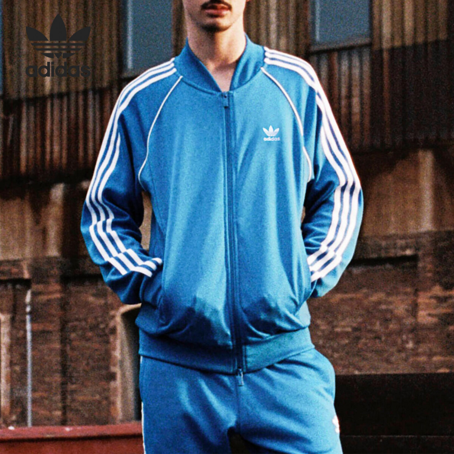 Adidas/阿迪达斯正品三叶草男士复古立领运动夹克外套IL2493