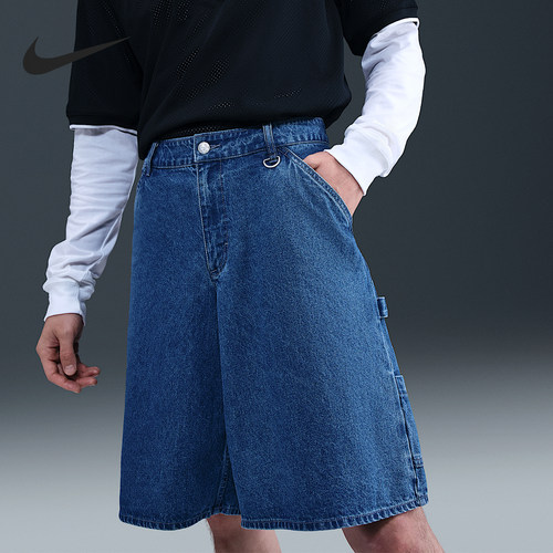 Nike/耐克正品夏季男士拉链宽松牛仔休闲经典时尚短裤IO7868-431