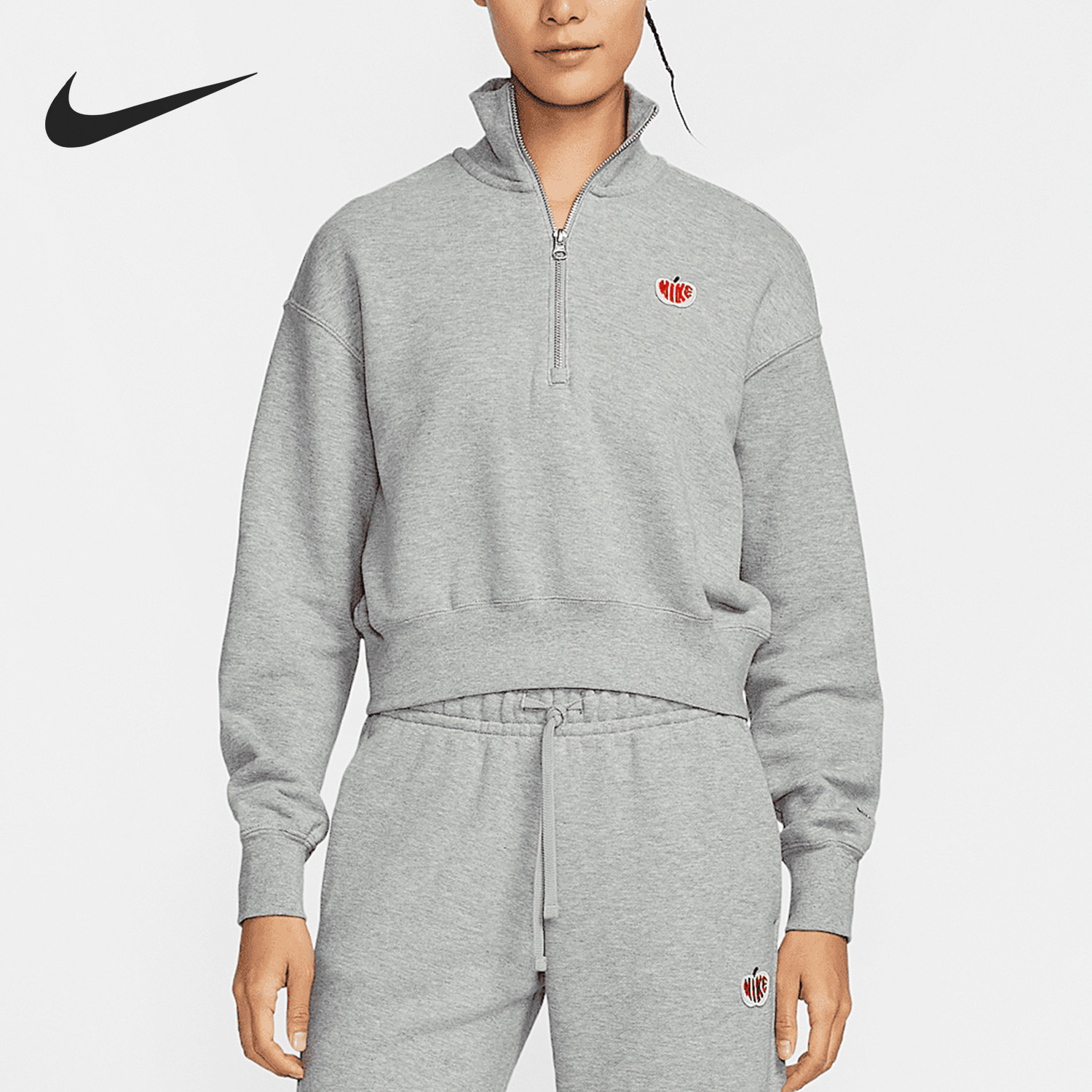 Nike/耐克正品新款女士半拉链针织柔软卫衣套头衫HV8731-063