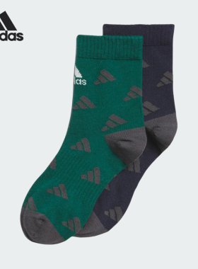 Adidas/阿迪达斯正品K GFX CREW 2P儿童运动袜两双装JF1220