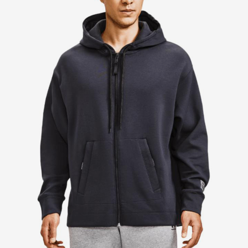 UA/安德玛正品新款男士健身跑步训练针织连帽运动外套1379051-001