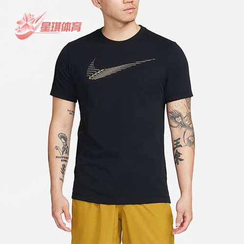 Nike/耐克正品2025男士耐穿圆领套头透气运动健身短袖FJ2465-010