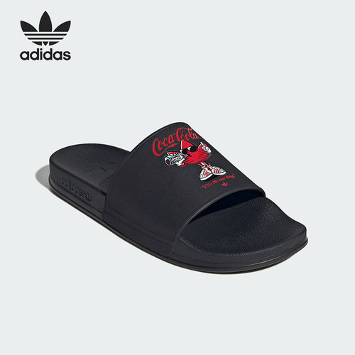 Adidas/阿迪达斯正品三叶草男女同款时尚经典简约一字拖鞋KH6902