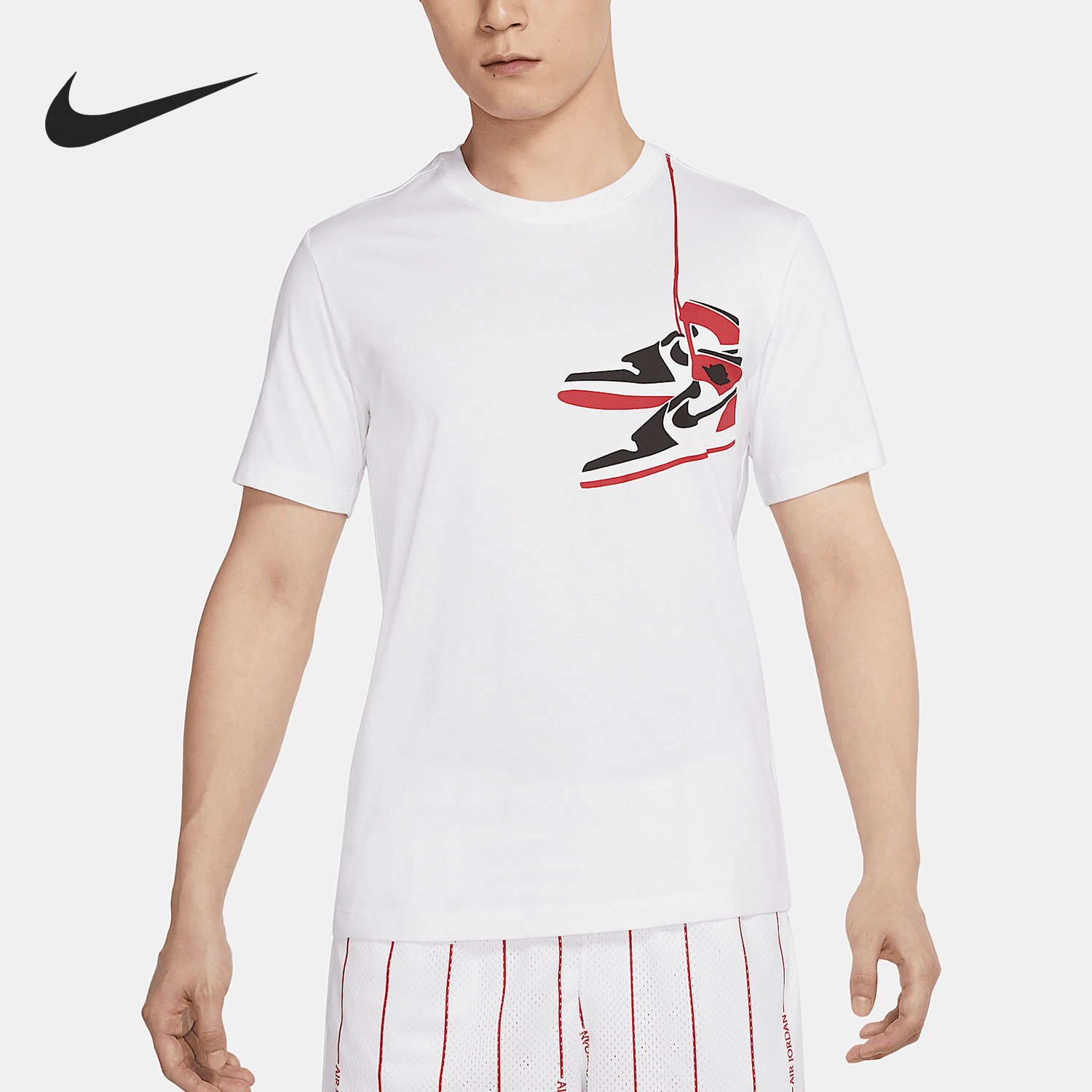 耐克男士印花圆领AJ1短袖休闲T恤