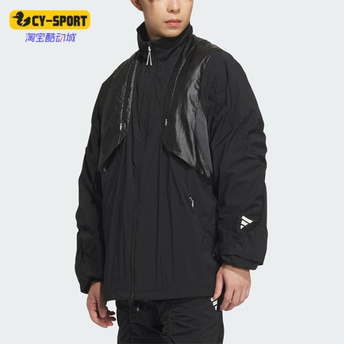 Adidas/阿迪达斯正品新款男女梭织立领连帽运动外套JM8619