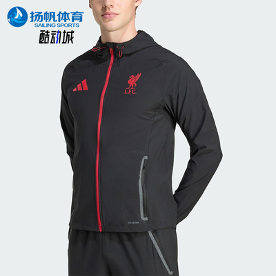 Adidas/阿迪达斯正品2025夏季款男士日常足球连帽运动外套JZ5556