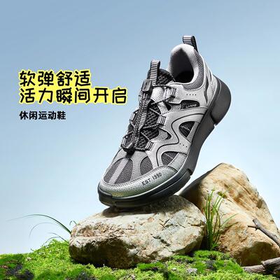 李宁正品2025夏季男女大童软弹舒适复古低帮耐磨休闲鞋YKCV207