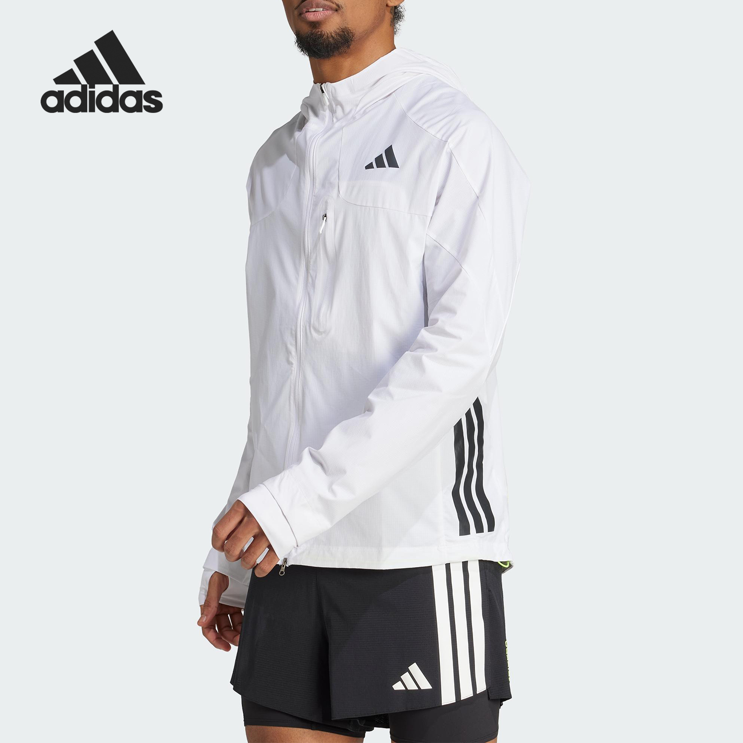 Adidas/阿迪达斯正品2025男士连帽训练跑步运动外套JF3471