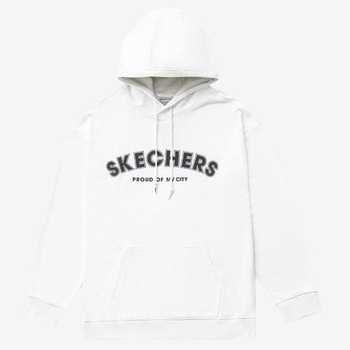 Skechers斯凯奇正品女字母连帽长袖轻便舒适卫衣FL121W009-0019