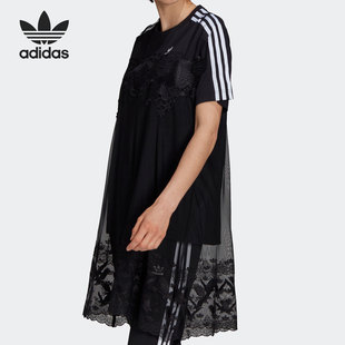Adidas/阿迪达斯 LACE T-SHIRT 三叶草女子连衣裙T恤 H59018