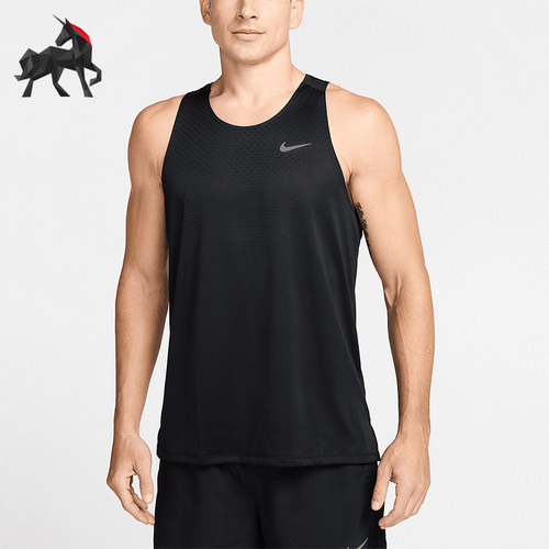 Nike/耐克正品2025男士耐穿运动透气无袖跑步背心T恤HV5210-010