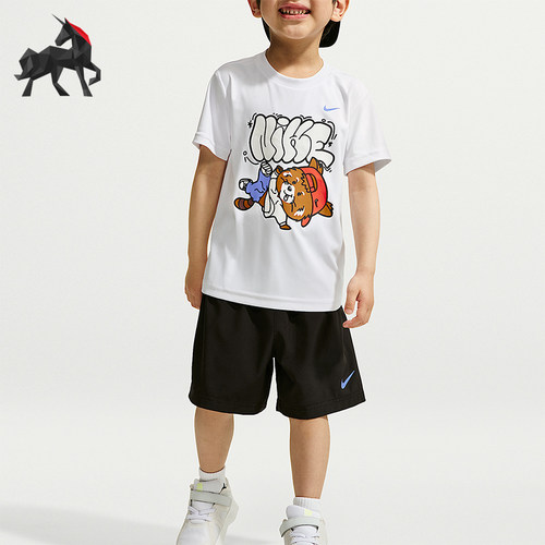 Nike/耐克正品Red Panda 婴童凉感经典短袖T恤短裤套装IZ8347-010