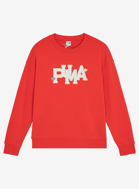 Puma/彪马官方正品新款女士圆领宽松透气休闲运动卫衣625839-11