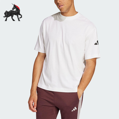 Adidas/阿迪达斯正品夏季男士经典套头透气圆领针织短袖T恤JC9296