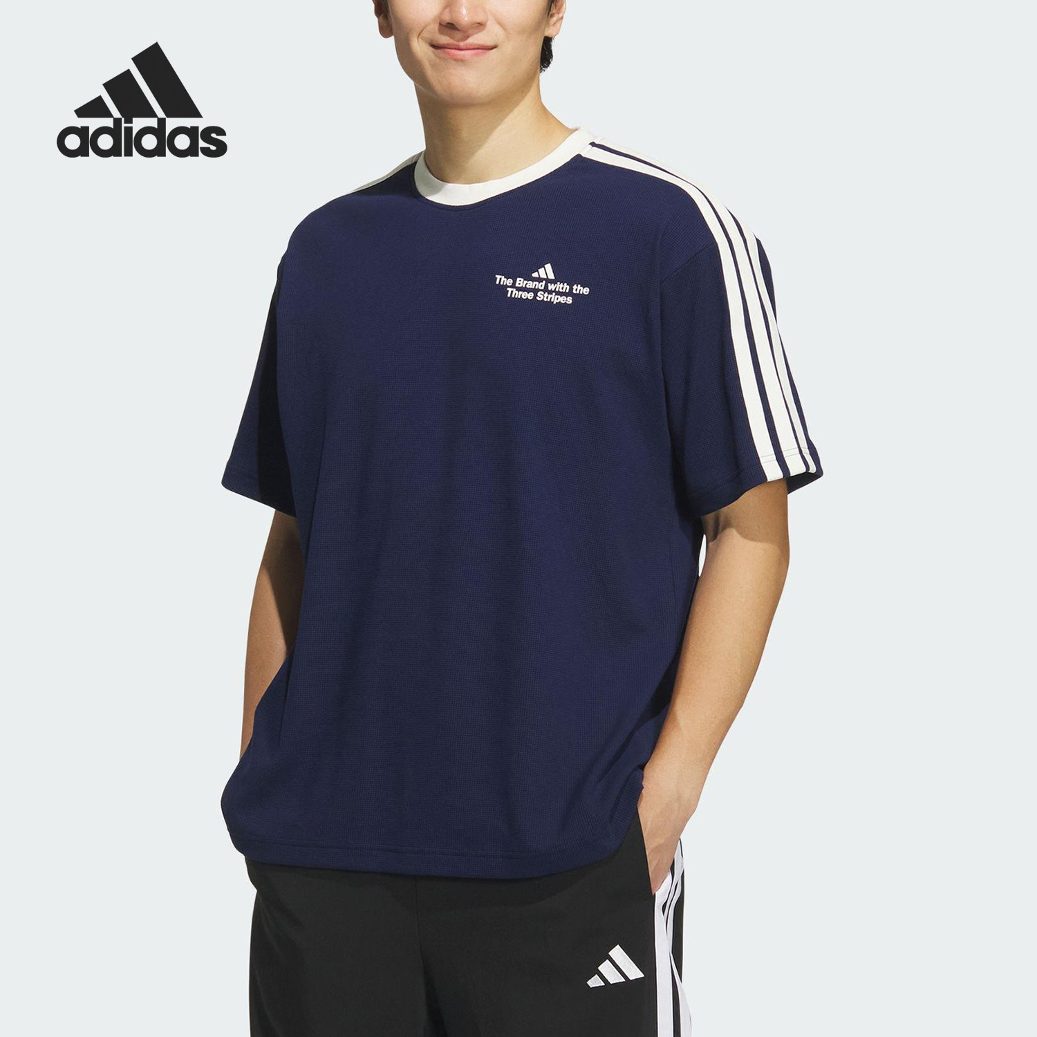 Adidas/阿迪达斯官方正品舒适夏季款男士华夫格宽松短袖KF2473 - 实物图