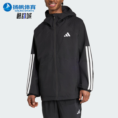 Adidas/阿迪达斯正品ESS 3S RAIN H J男士宽松连帽运动外套JM1056