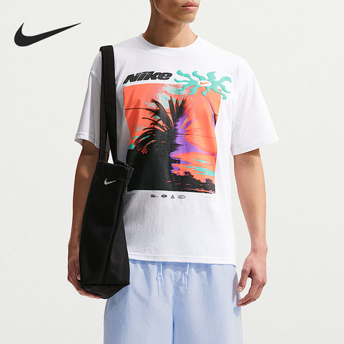 Nike/耐克正品夏季男士针织时尚印花休闲短袖T恤IH1372-100