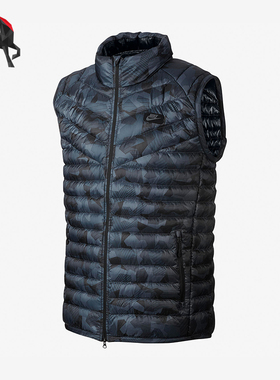 Nike/耐克正品新款男黑灰蓝色运动休闲经典羽绒马甲823682-021
