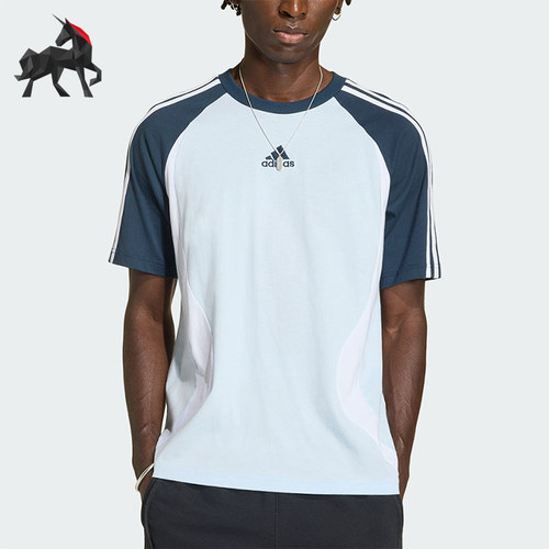 Adidas/阿迪达斯正品三叶草男士时尚日常休闲条纹针织T恤KD4350