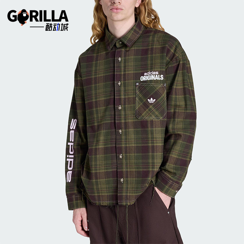 Adidas/阿迪达斯正品三叶草男士休闲翻领网格针织长袖衬衫KG6451,运动服/休闲服装,运动T恤,淘宝优惠券,粉丝福利购,淘宝优惠卷