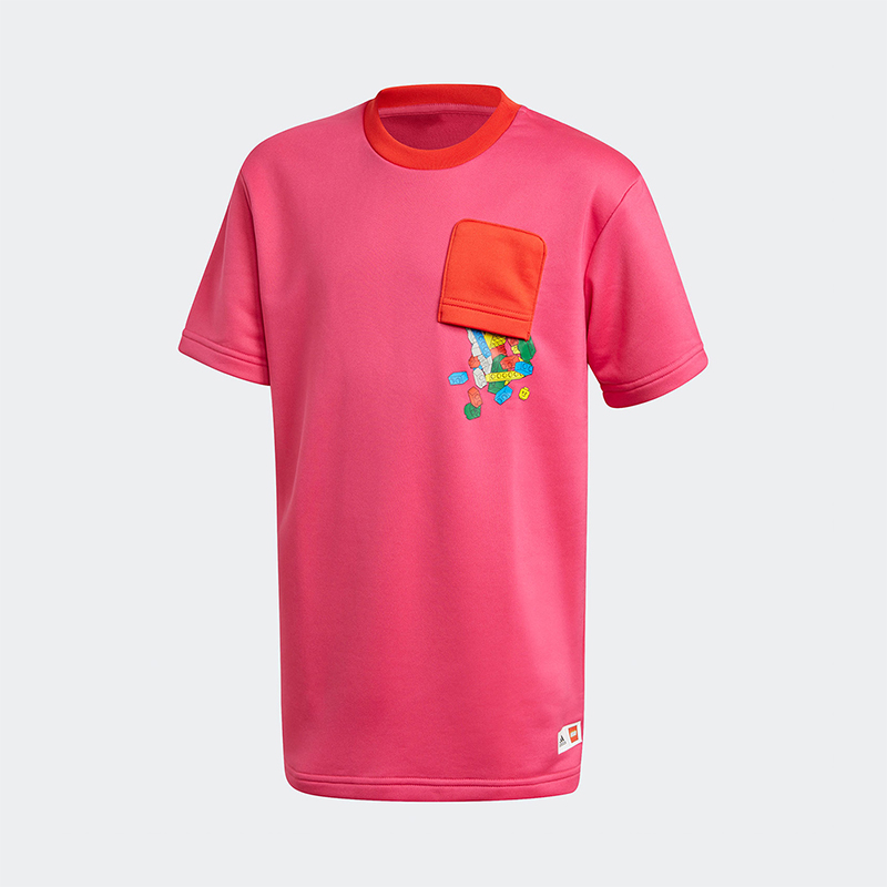 Adidas/阿迪达斯正品2025大童透气圆领时尚宽松休闲短袖GN6775