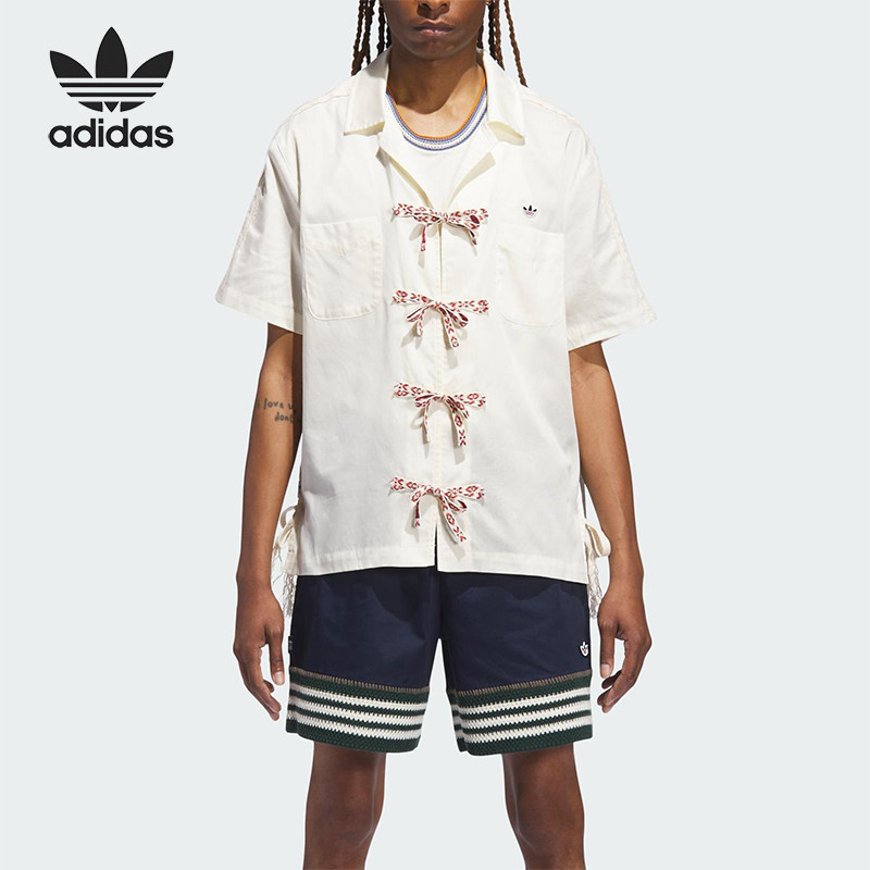 Adidas/阿迪达斯正品三叶草男女透气翻领时尚短袖衬衫T恤JP1599