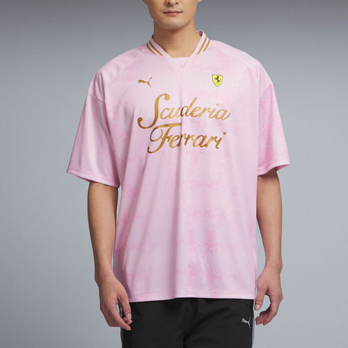 Puma彪马正品法拉利赛车系列F1男女V领宽松短袖T恤638394-03