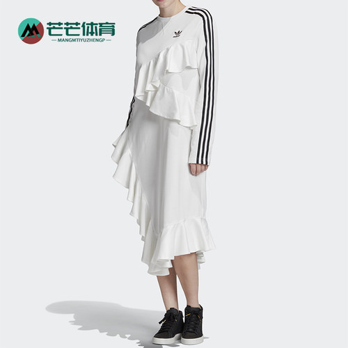 阿迪达斯荷叶边女子连衣裙
