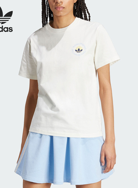 Adidas/阿迪达斯官方正品三叶草GRAPHIC TEE 女士运动短袖IR7473
